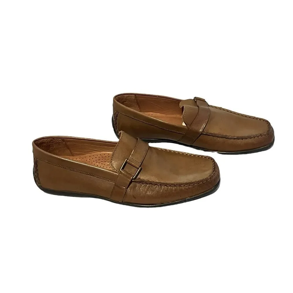 Men’s Giorgio Brutini Le Glove Brown Leather Driving Loafers Size 10 NWOT